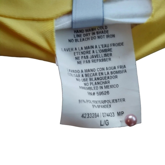 Isabella Rose Bathing Swim Bikini Top Yellow with Paisleys L - Picture 7 of 8